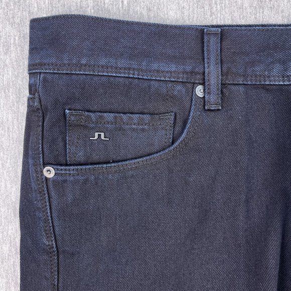 J. Lindeberg Jeans Mens 34x34 Damien Black Ink Mid-Rise Skinny Dark Wash Denim - Picture 3 of 15